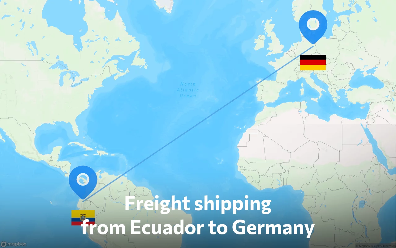 Shipping route from Ecuador to Germany