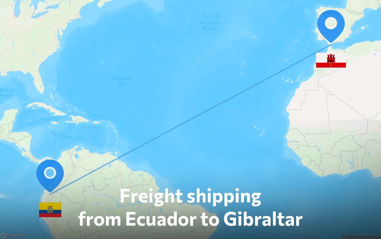 Shipping route from Ecuador to Gibraltar