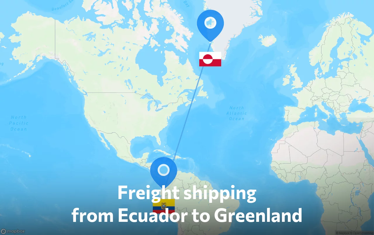 Shipping route from Ecuador to Greenland