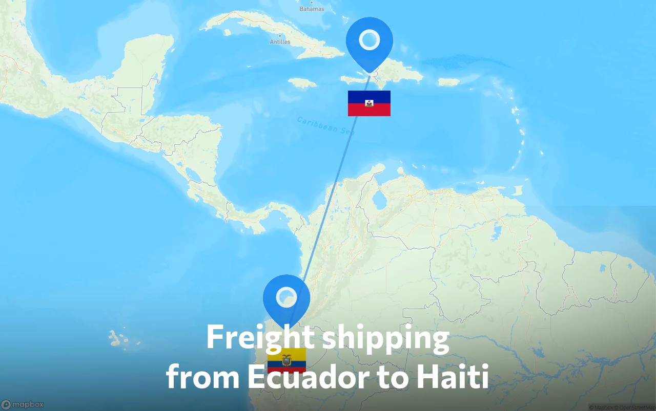 Shipping route from Ecuador to Haiti