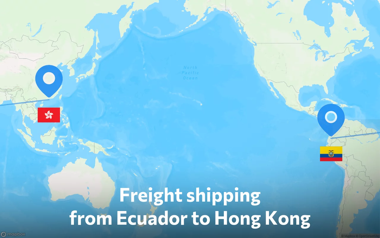 Shipping route from Ecuador to Hong Kong
