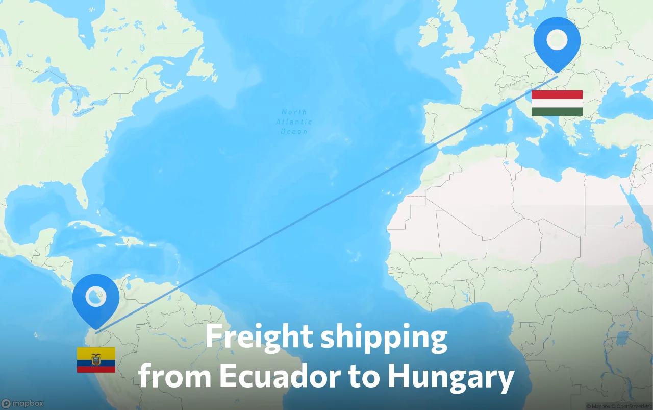 Shipping route from Ecuador to Hungary