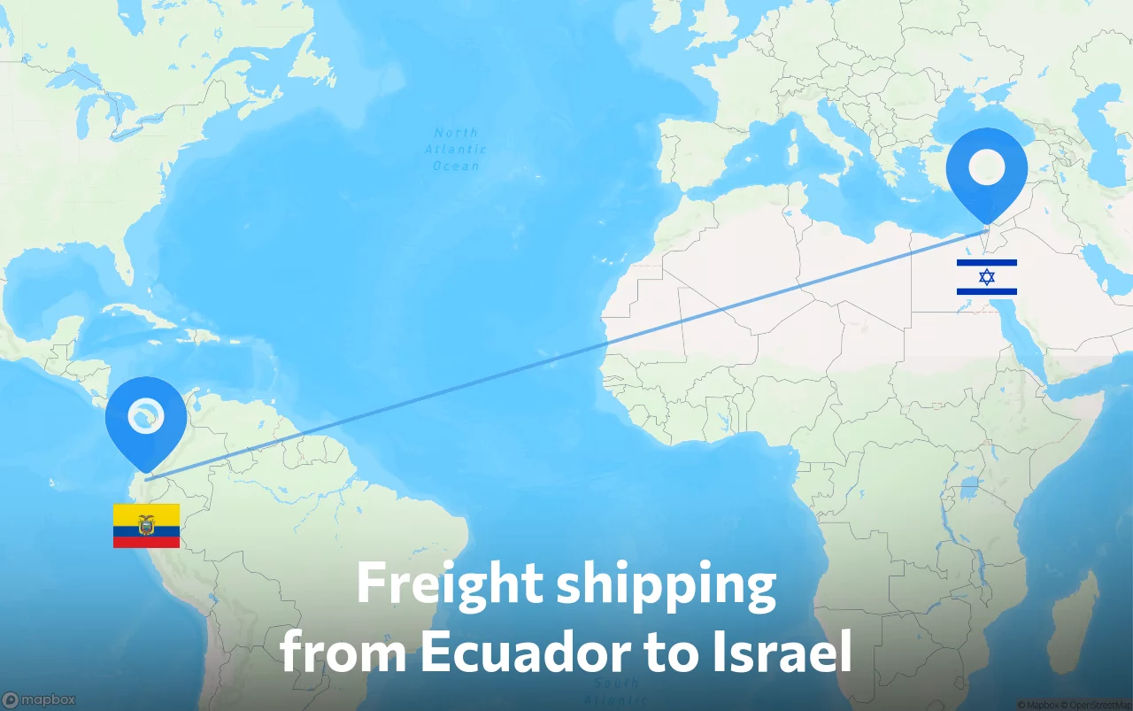 Shipping route from Ecuador to Israel