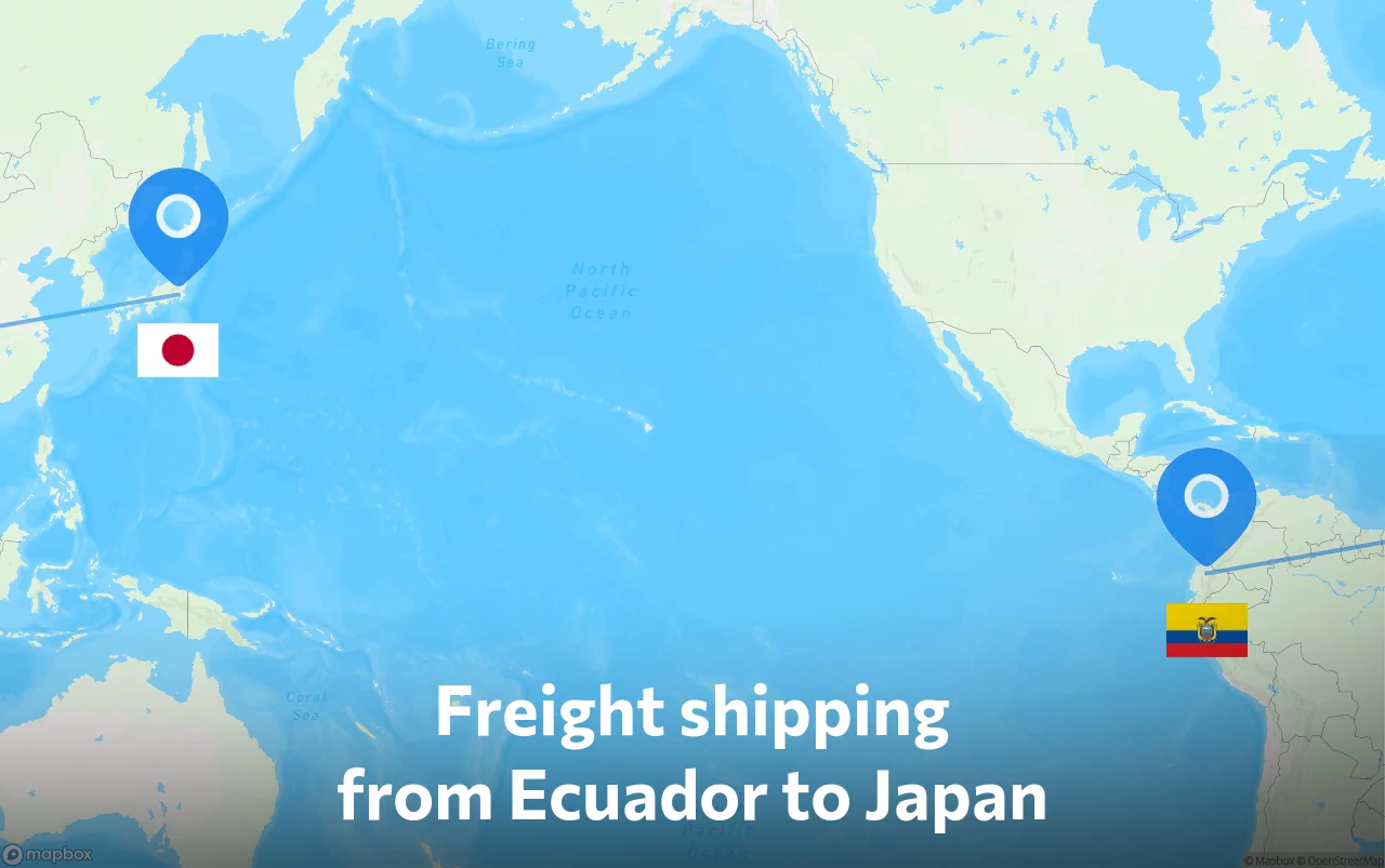 Shipping route from Ecuador to Japan