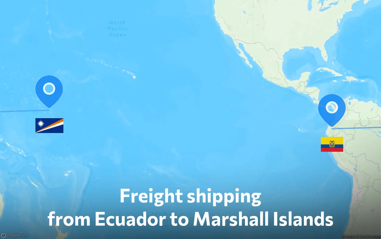 Shipping route from Ecuador to Marshall Islands