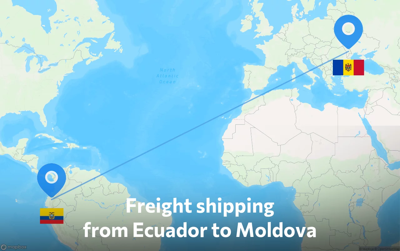 Shipping route from Ecuador to Moldova