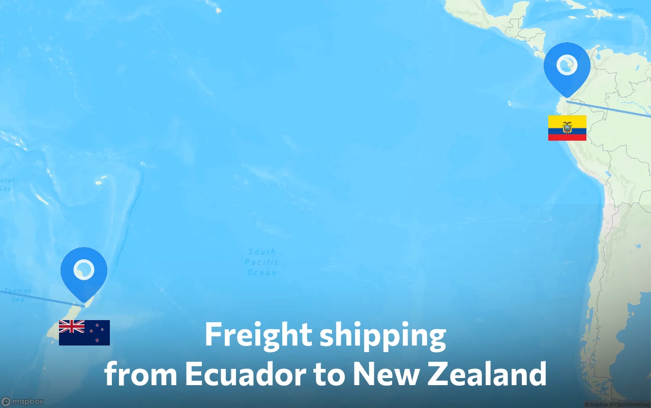 Shipping route from Ecuador to New Zealand