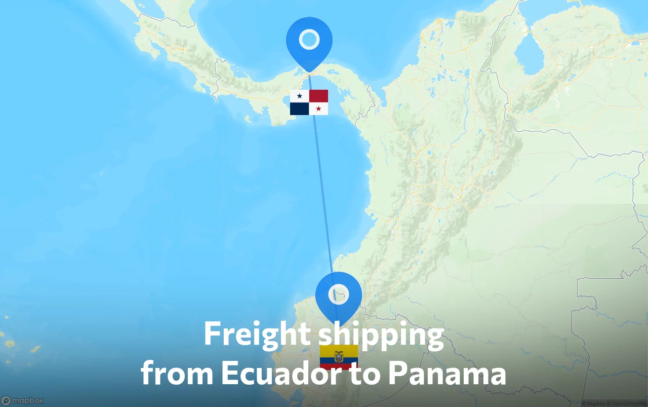 Shipping route from Ecuador to Panama