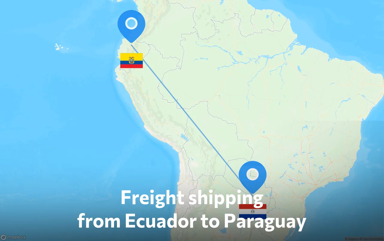 Shipping route from Ecuador to Paraguay