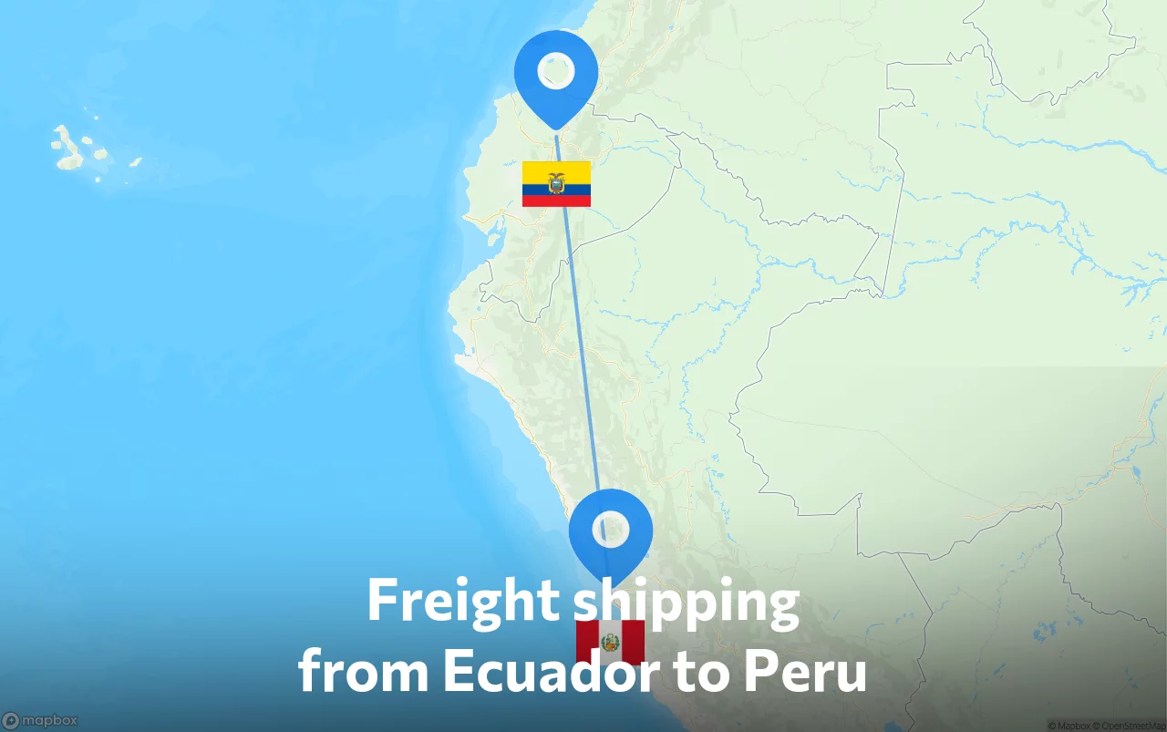 Shipping route from Ecuador to Peru