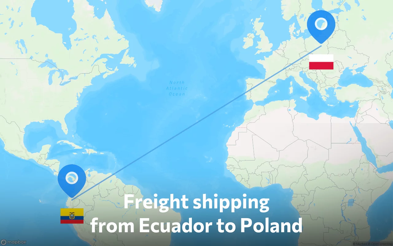 Shipping route from Ecuador to Poland