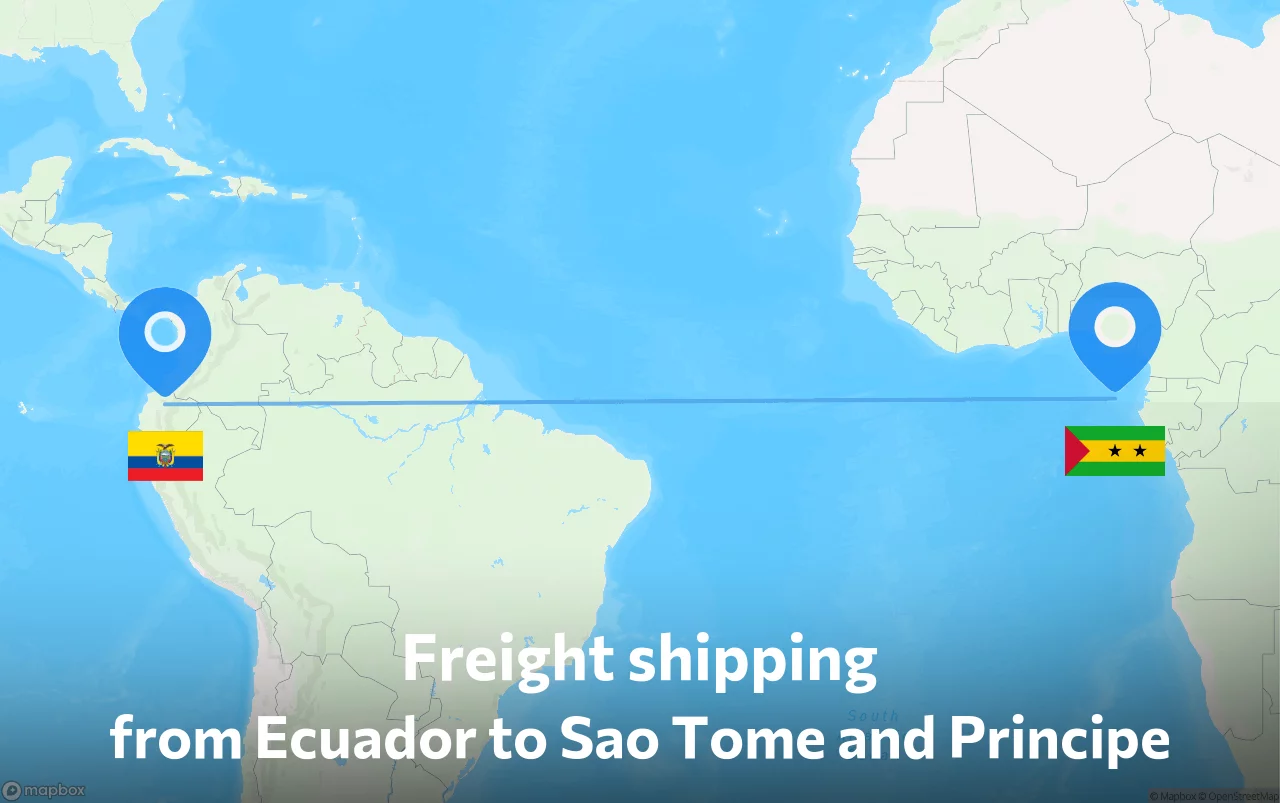 Shipping route from Ecuador to Sao Tome and Principe