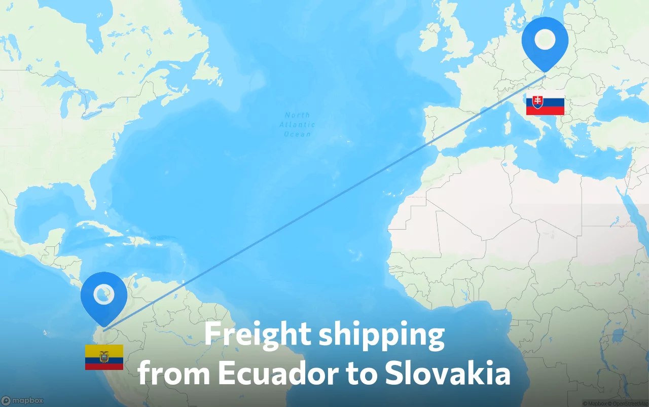 Shipping route from Ecuador to Slovakia