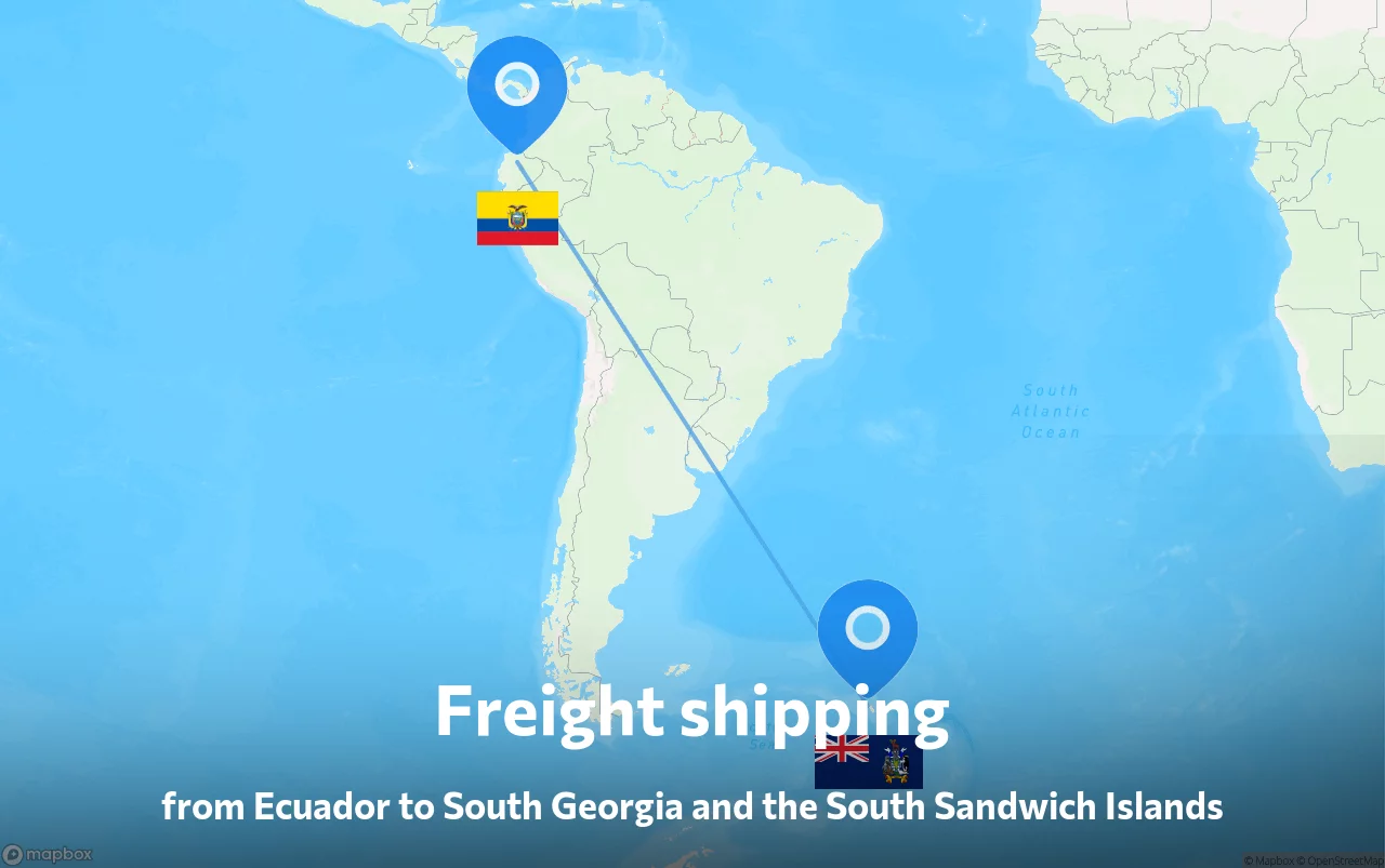 Shipping route from Ecuador to South Georgia and the South Sandwich Islands