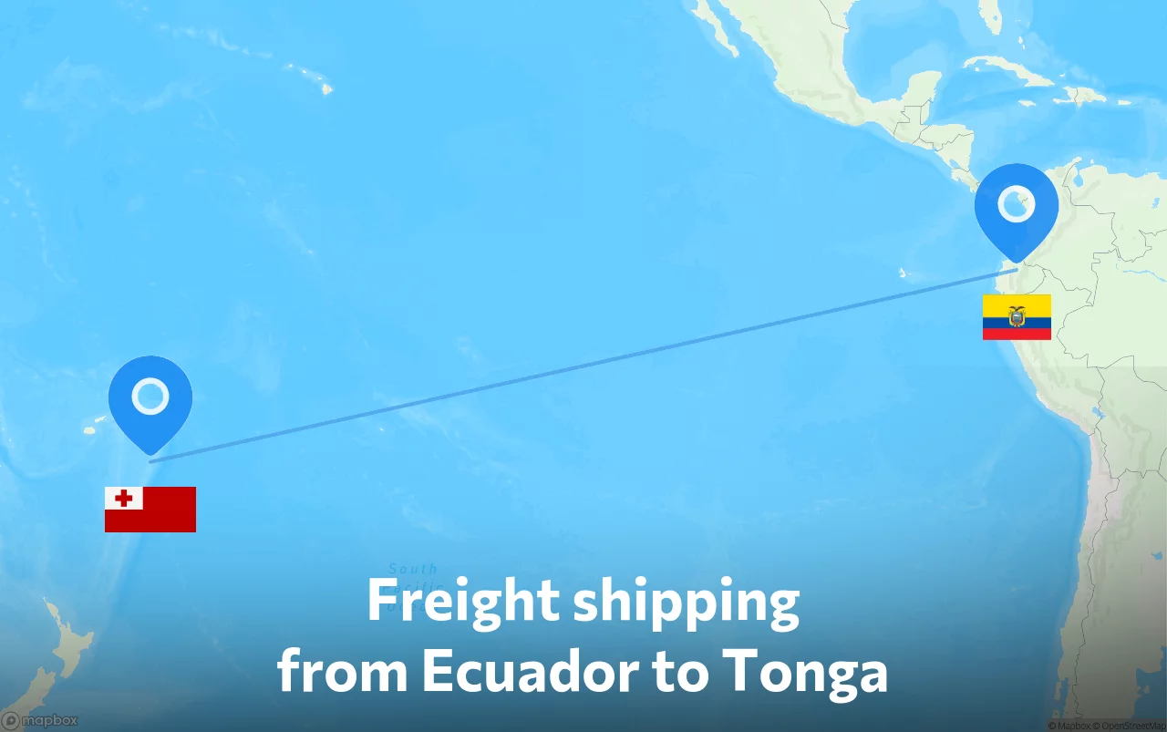 Shipping route from Ecuador to Tonga