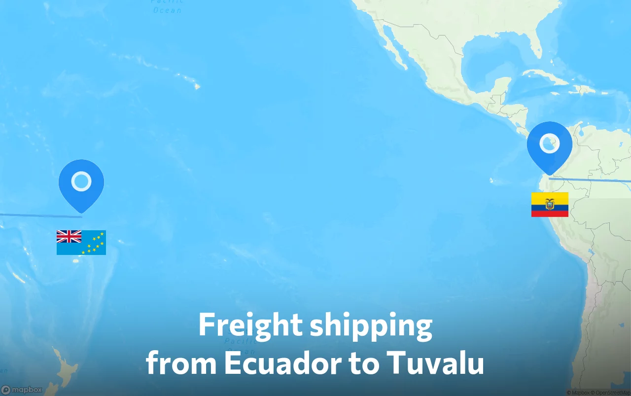 Shipping route from Ecuador to Tuvalu