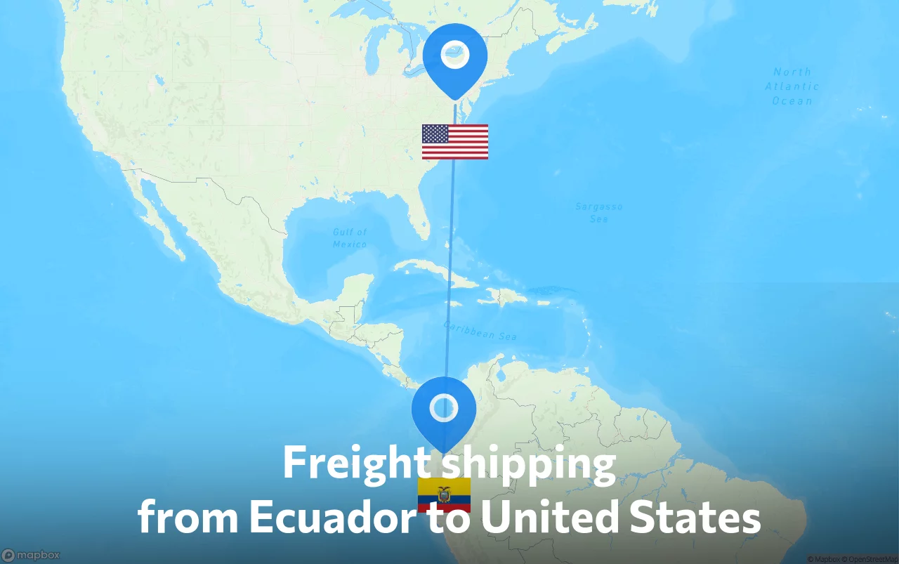 Shipping route from Ecuador to United States