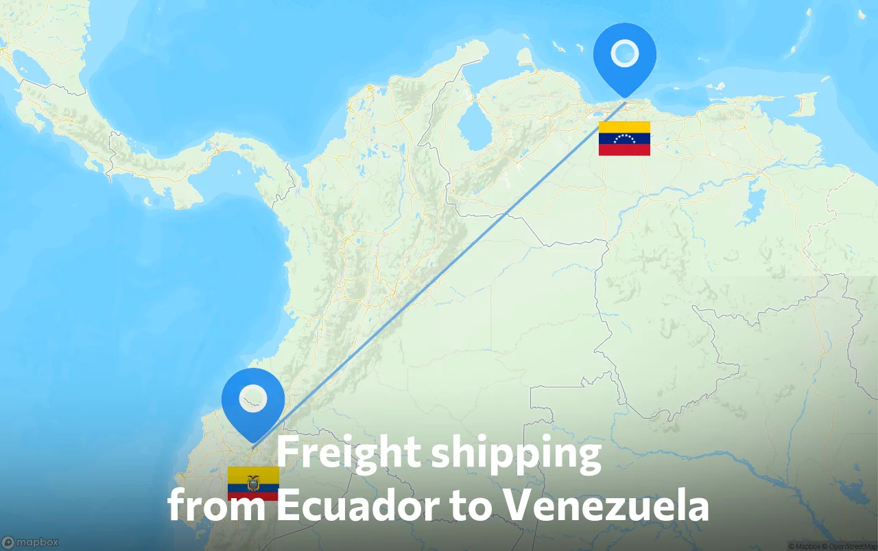 Shipping route from Ecuador to Venezuela