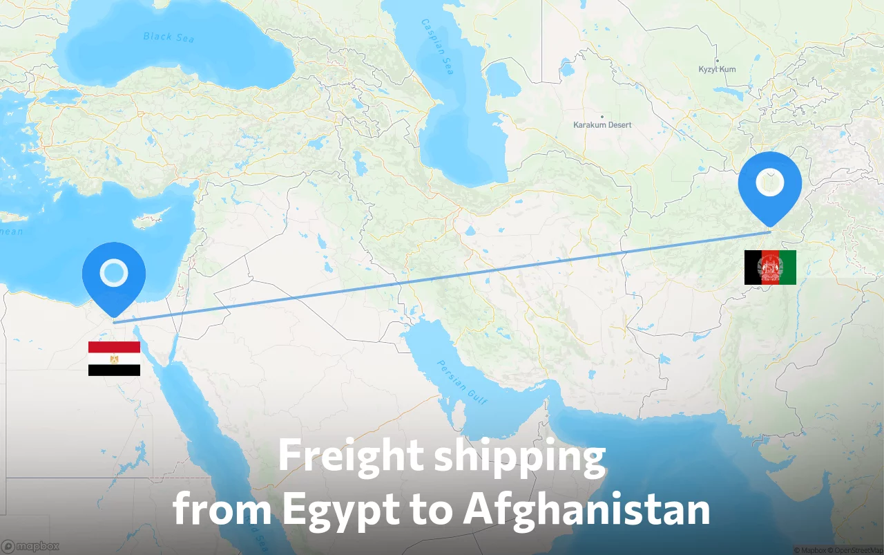 Shipping route from Egypt to Afghanistan