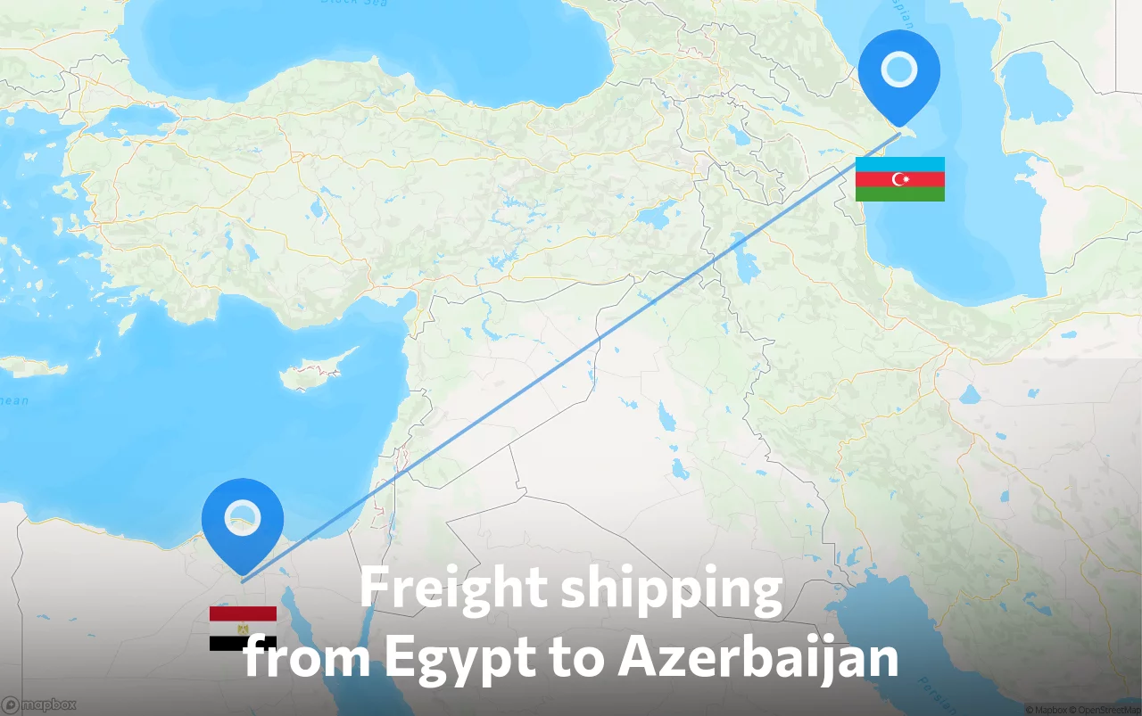 Shipping route from Egypt to Azerbaijan