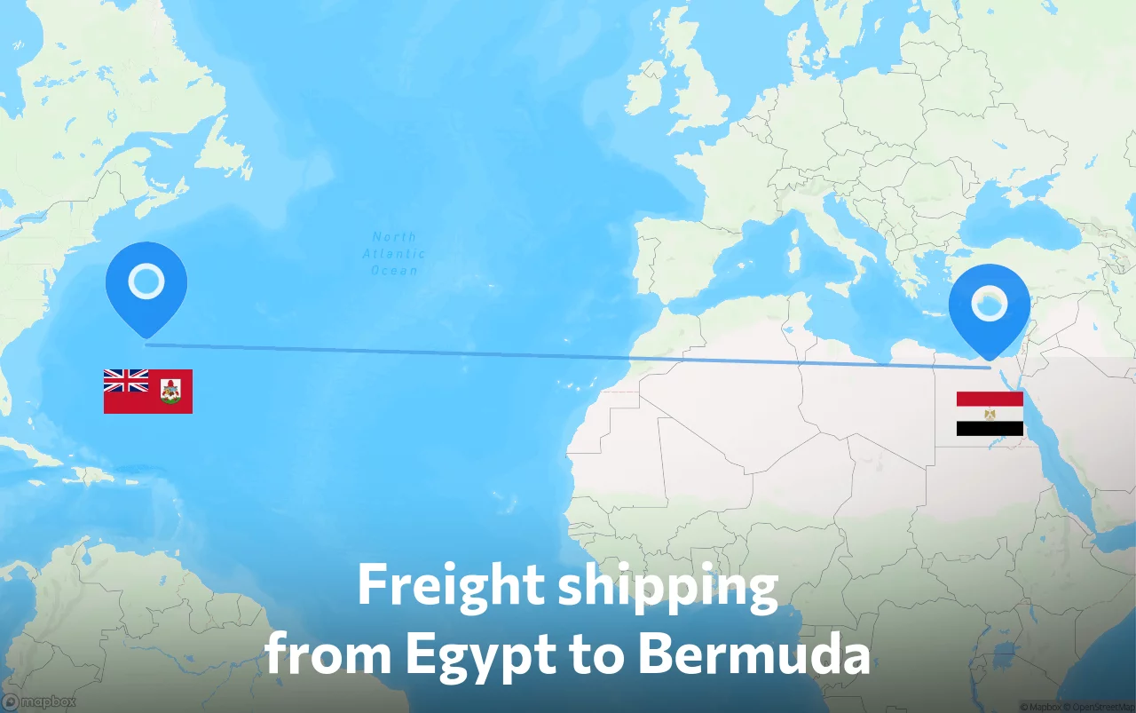 Shipping route from Egypt to Bermuda