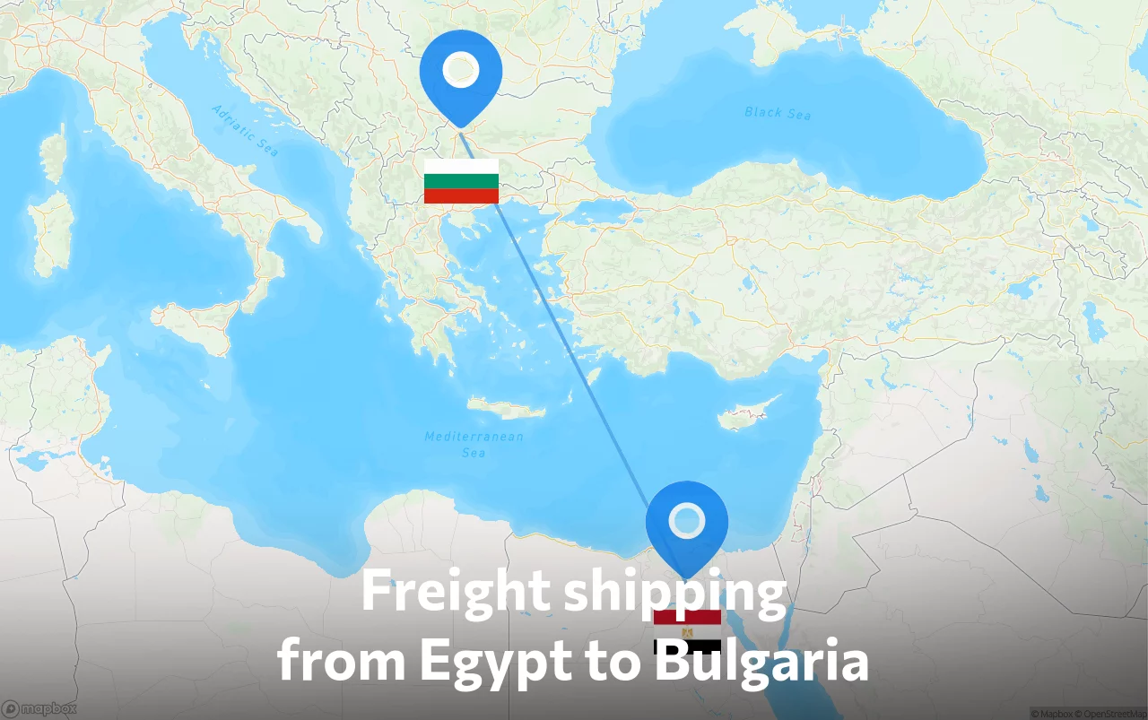 Shipping route from Egypt to Bulgaria