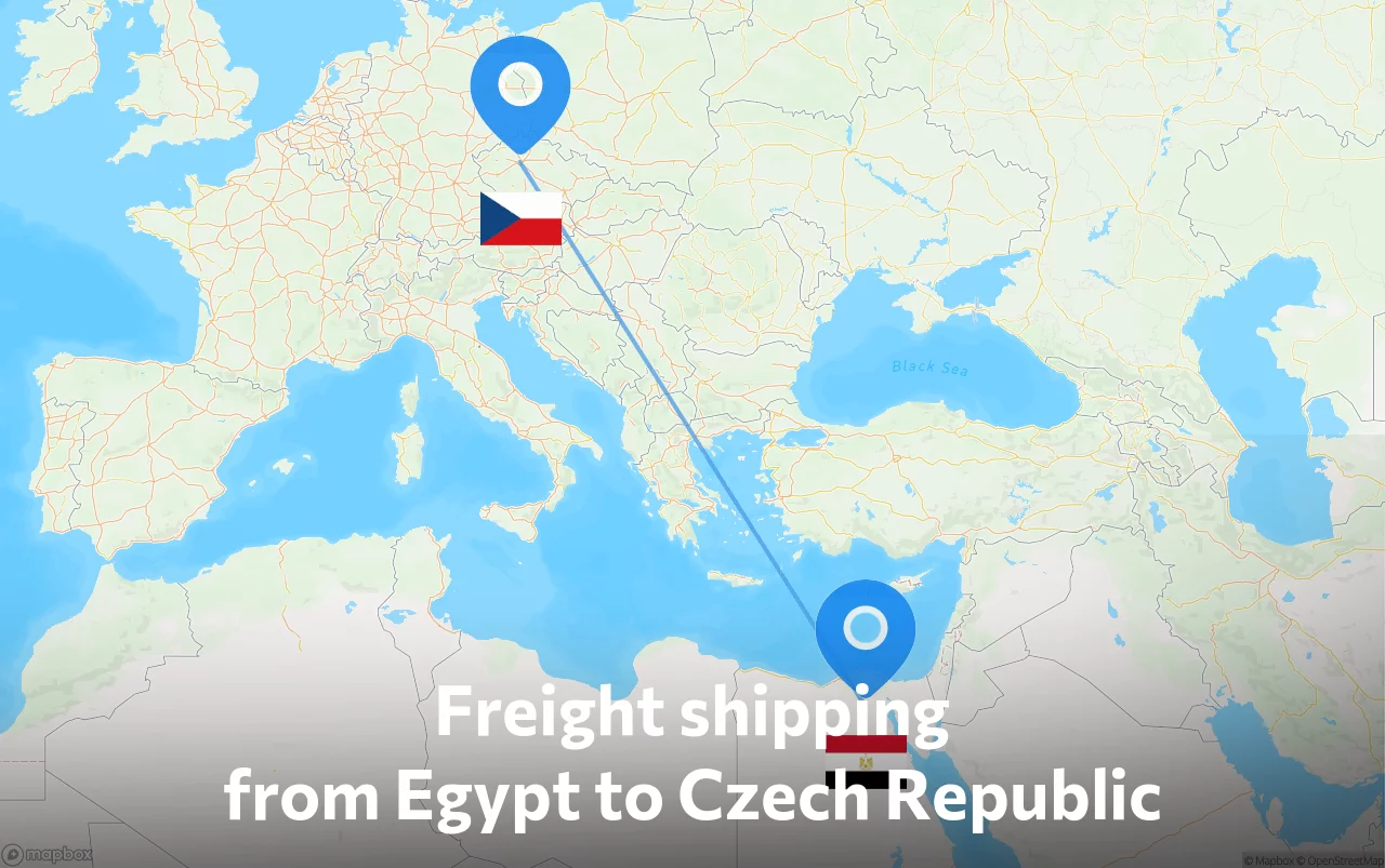 Shipping route from Egypt to Czech Republic