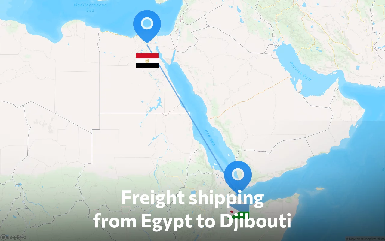Shipping route from Egypt to Djibouti