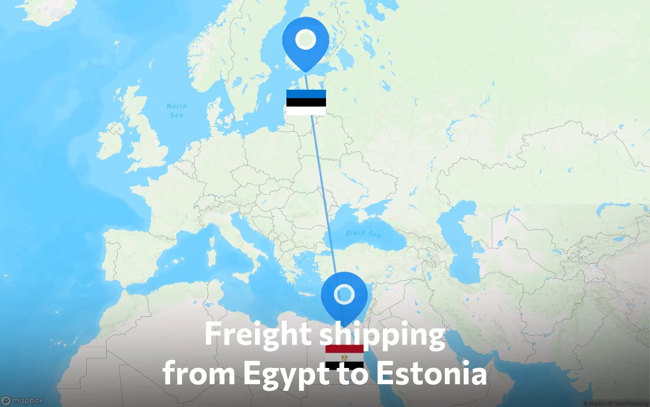 Shipping route from Egypt to Estonia