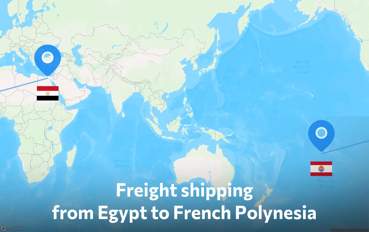 Shipping route from Egypt to French Polynesia