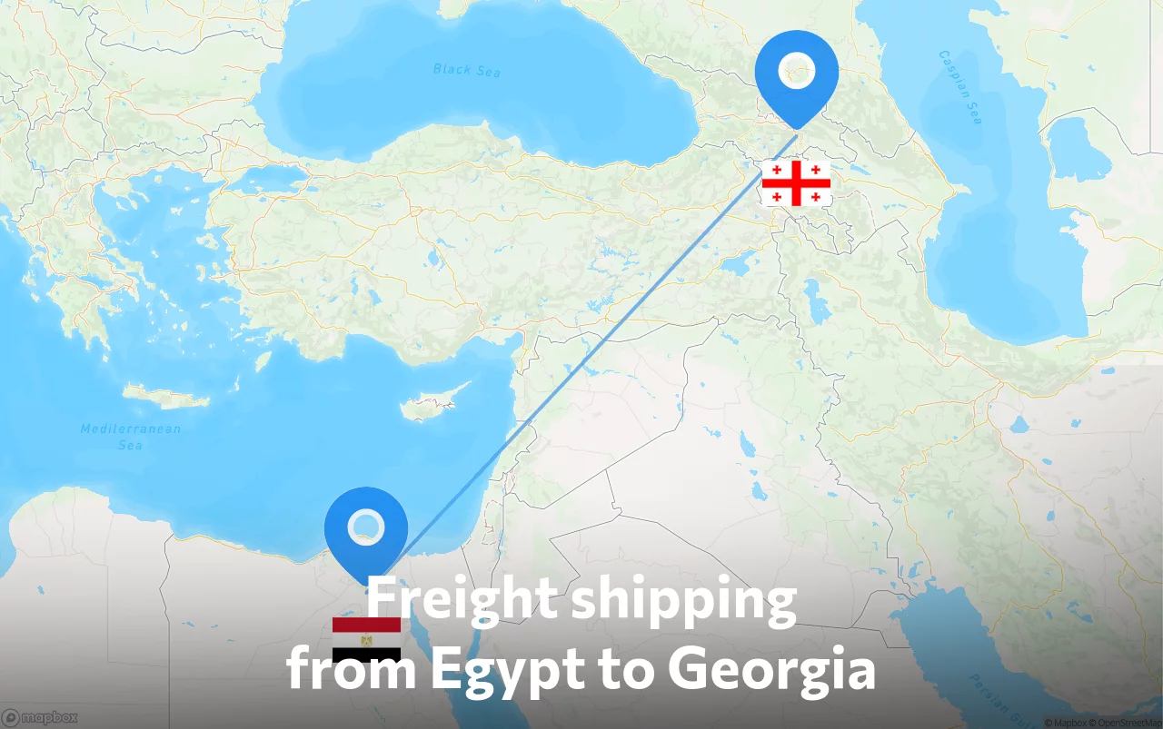 Shipping route from Egypt to Georgia