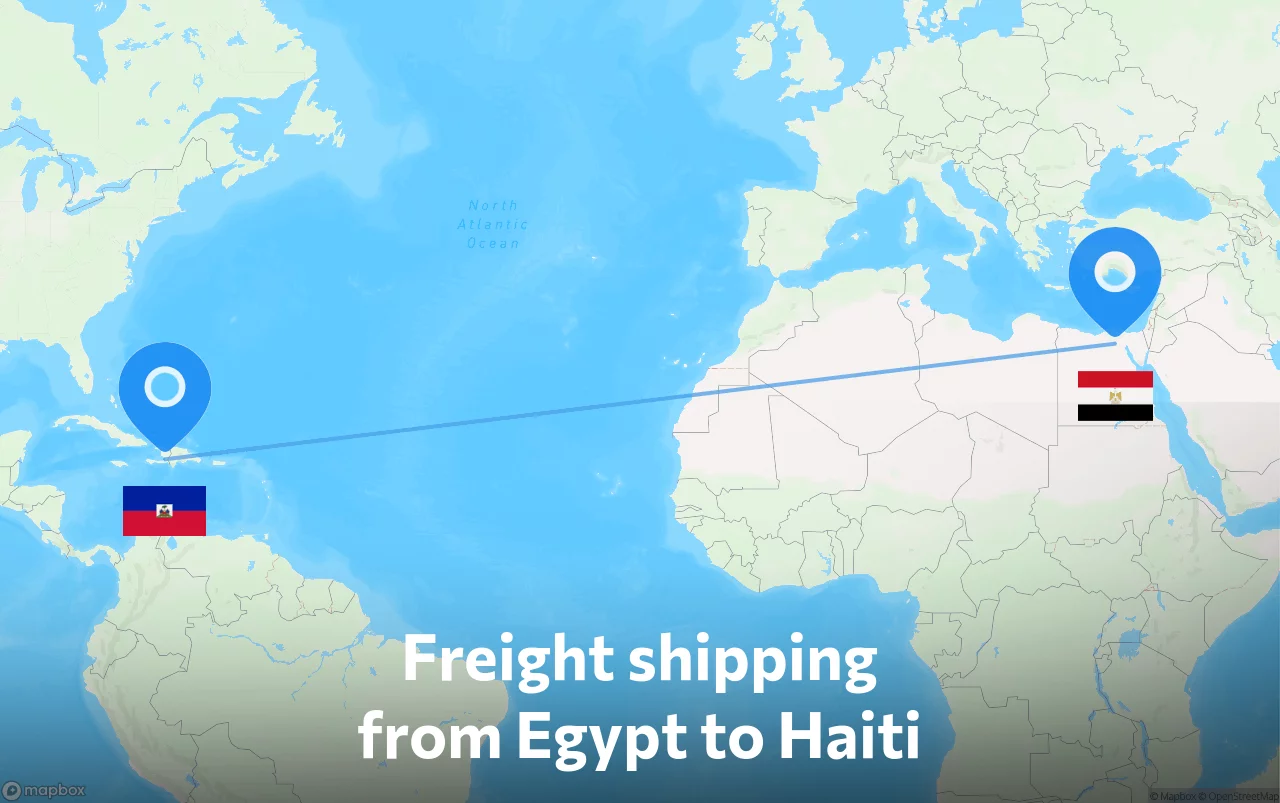 Shipping route from Egypt to Haiti