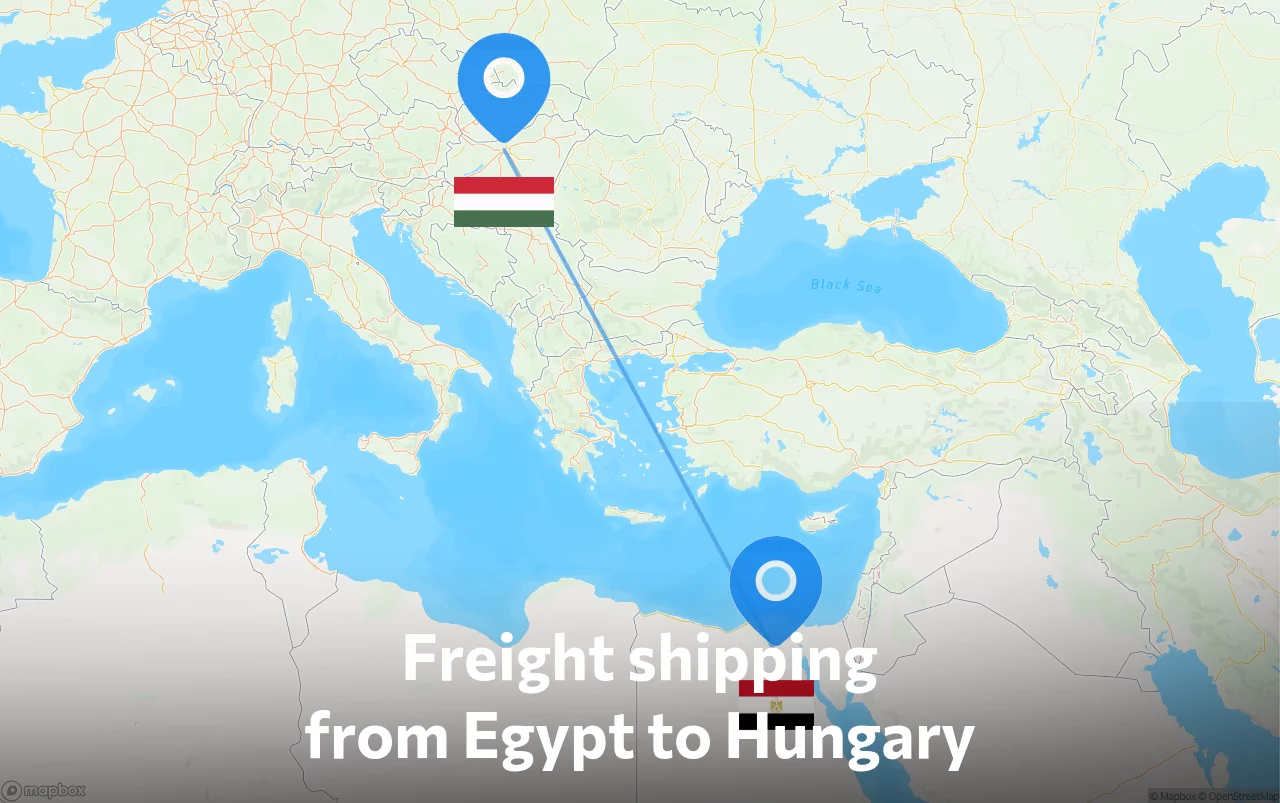 Shipping route from Egypt to Hungary