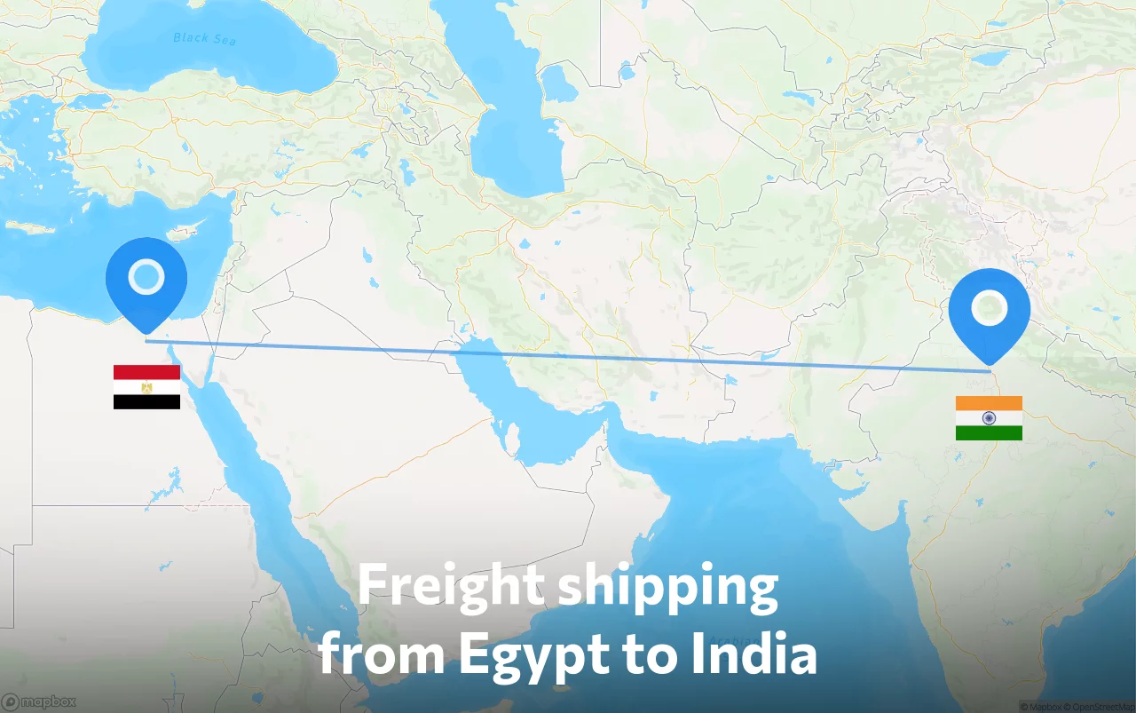 Shipping route from Egypt to India