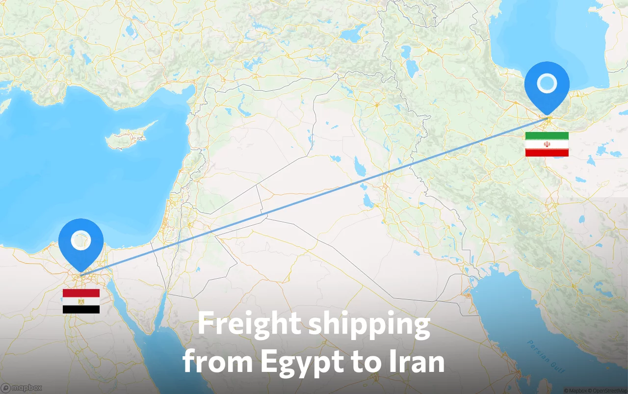 Shipping route from Egypt to Iran