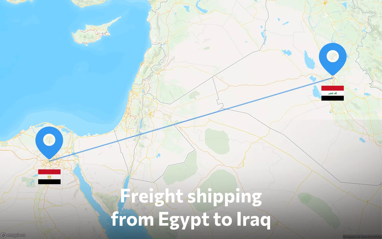 Shipping route from Egypt to Iraq