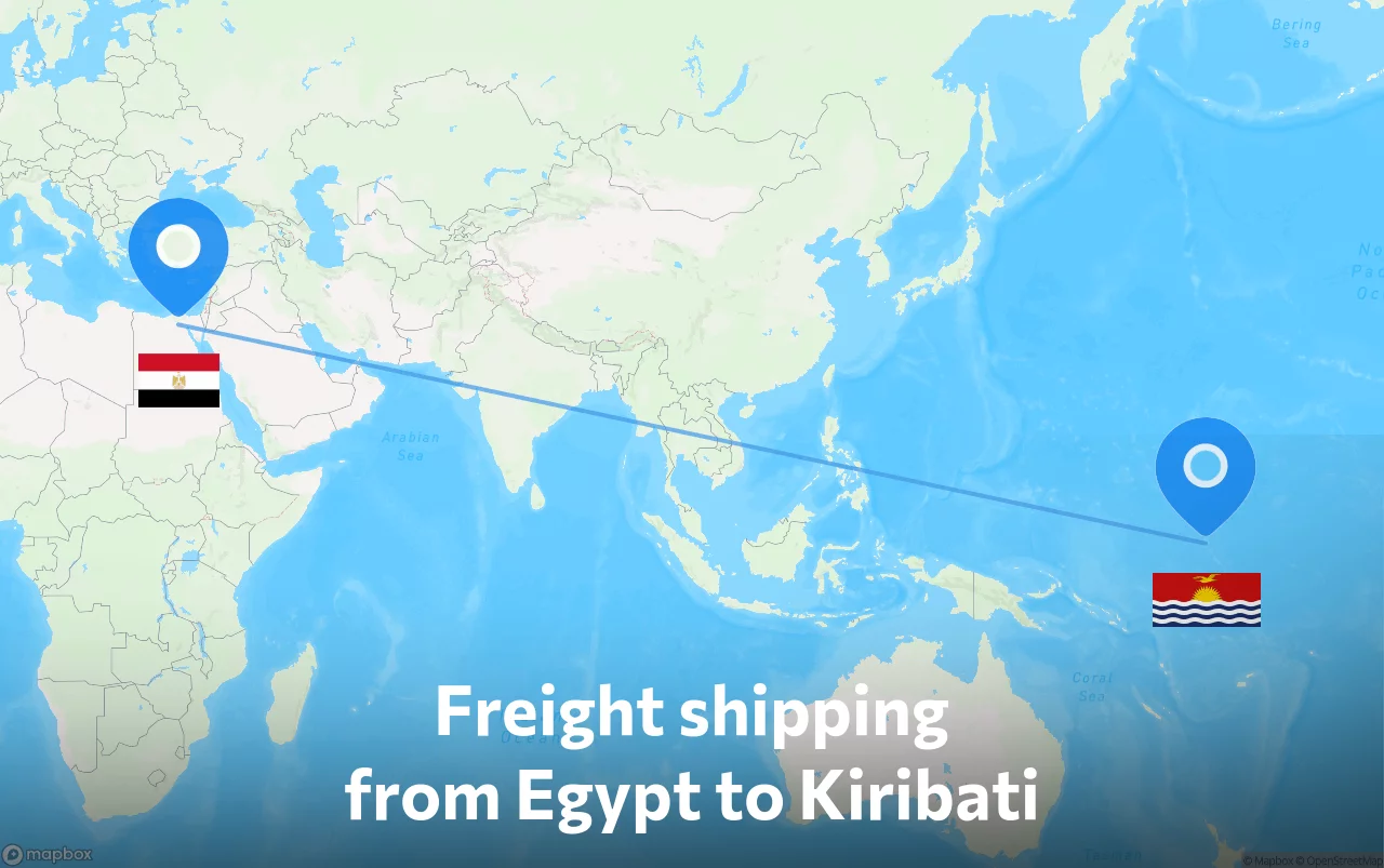 Shipping route from Egypt to Kiribati