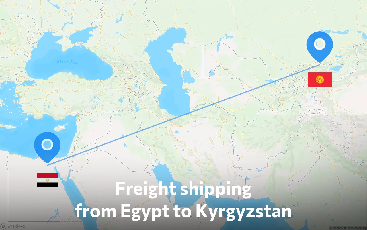 Shipping route from Egypt to Kyrgyzstan