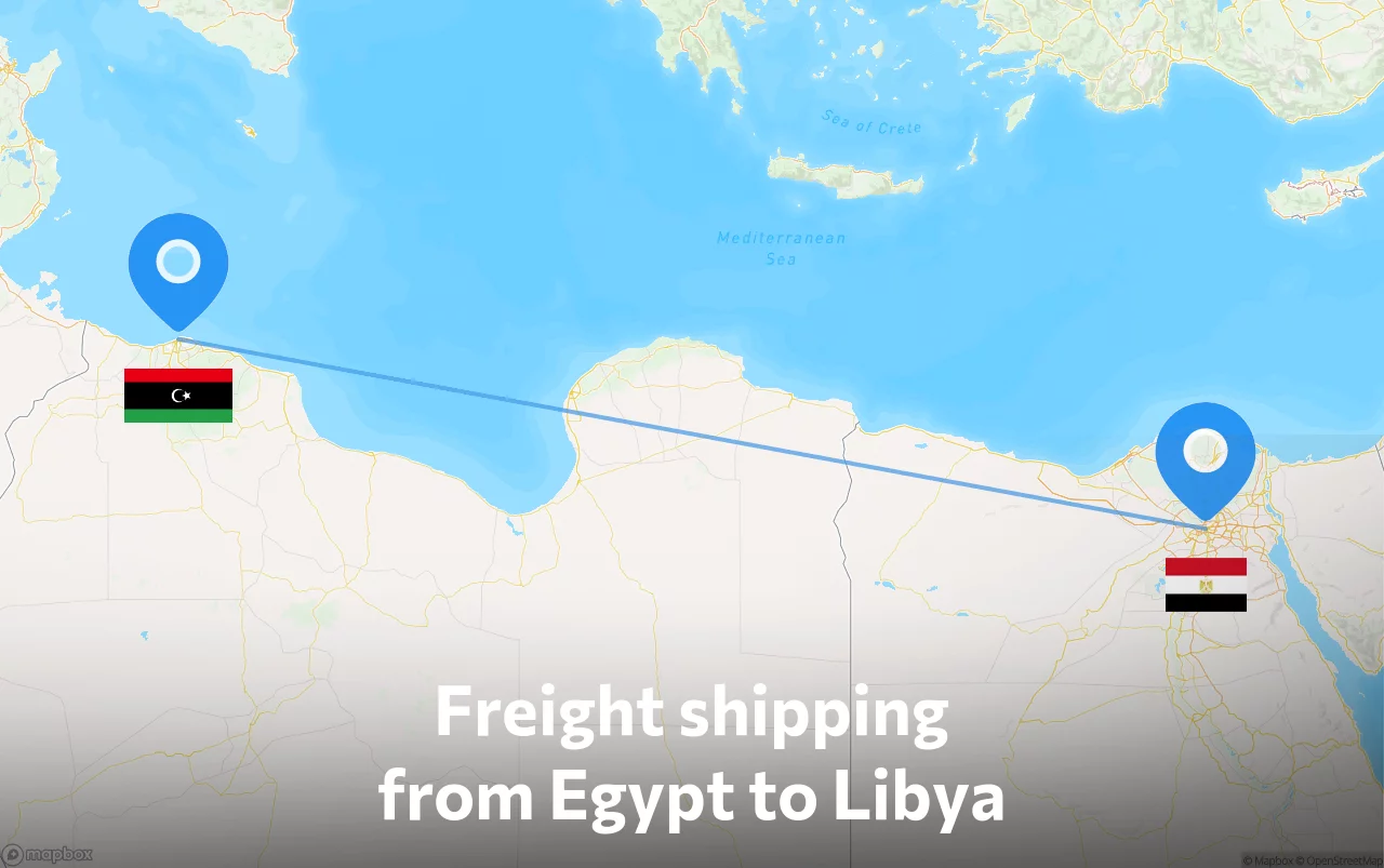 Shipping route from Egypt to Libya