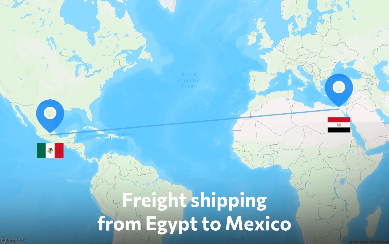 Shipping route from Egypt to Mexico