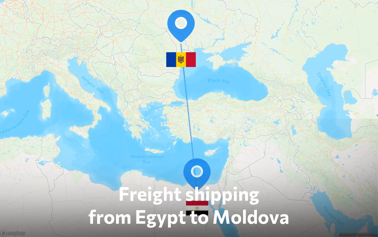 Shipping route from Egypt to Moldova