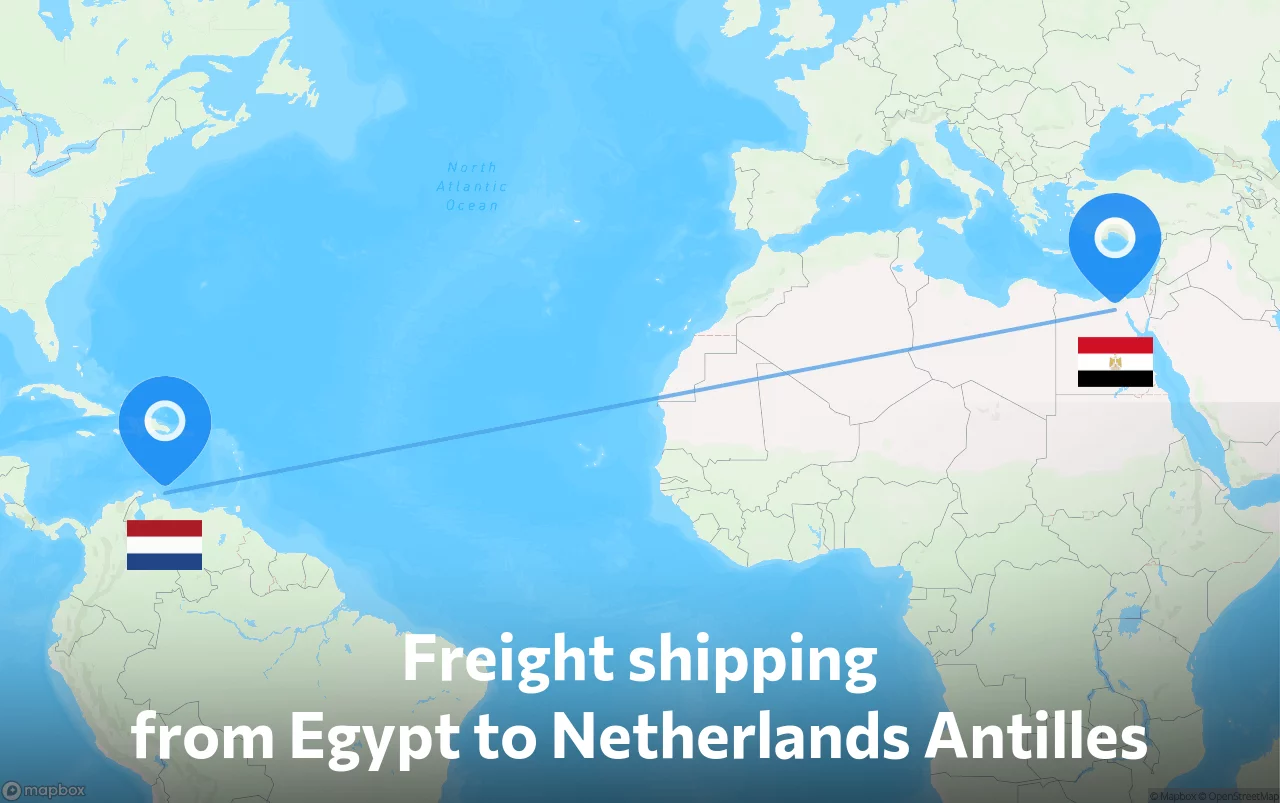 Shipping route from Egypt to Netherlands Antilles