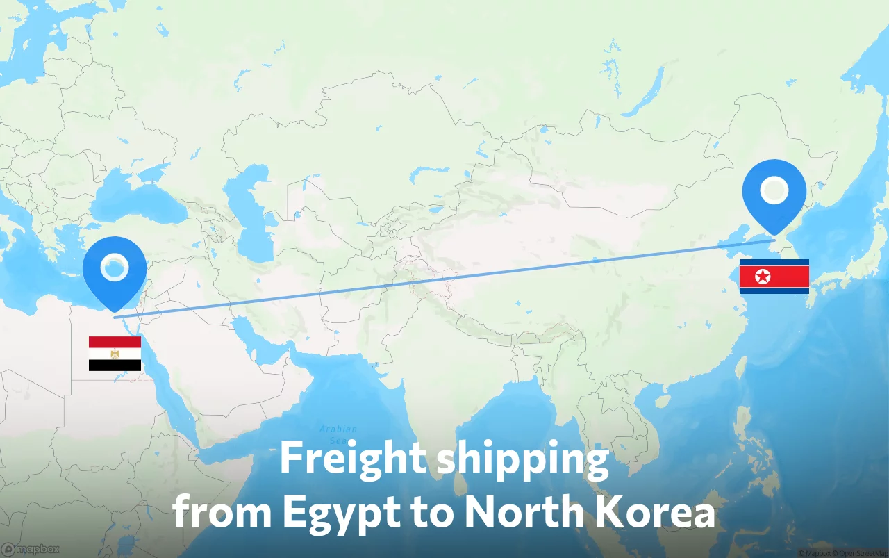 Shipping route from Egypt to North Korea