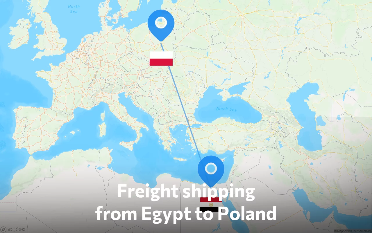 Shipping route from Egypt to Poland