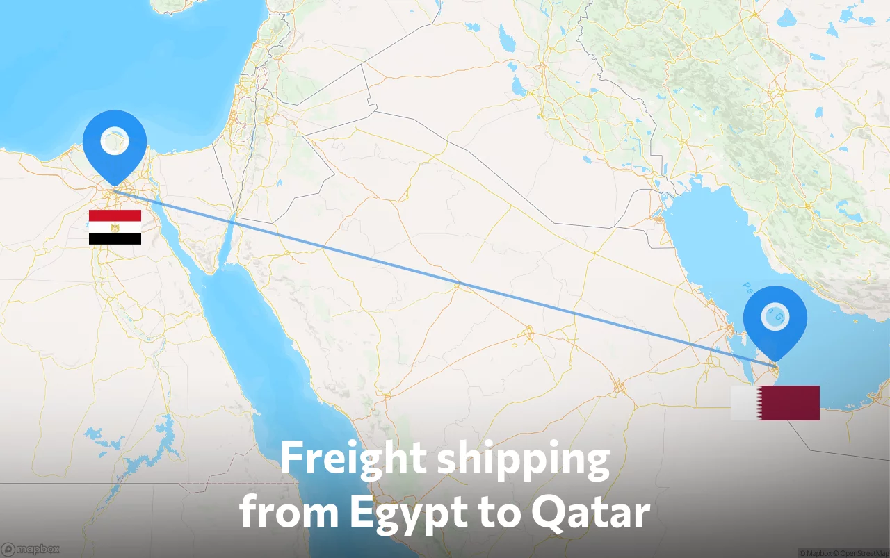 Shipping route from Egypt to Qatar