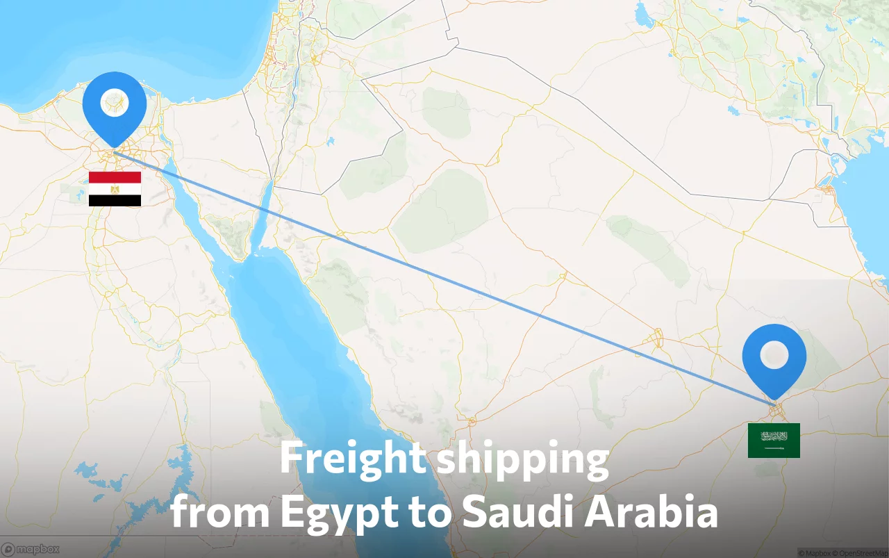 Shipping route from Egypt to Saudi Arabia