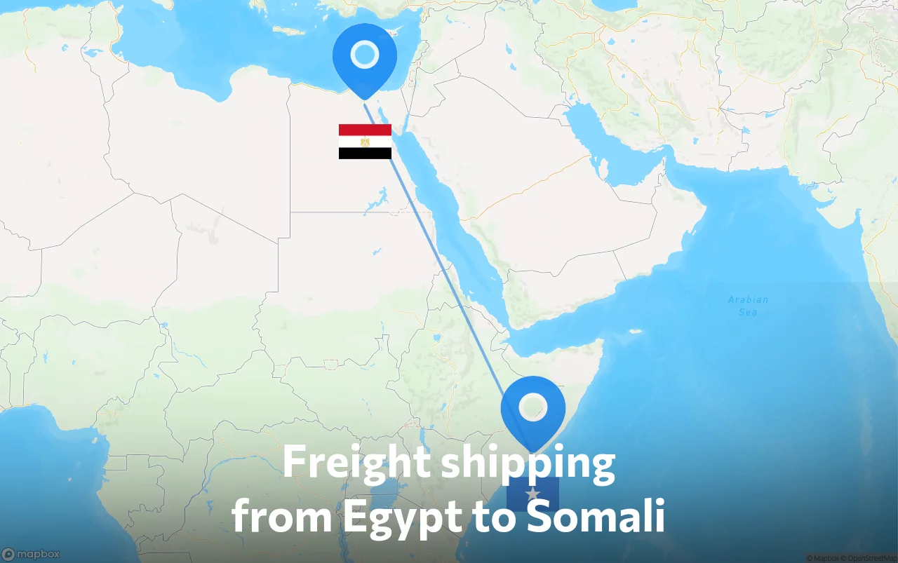 Shipping route from Egypt to Somali