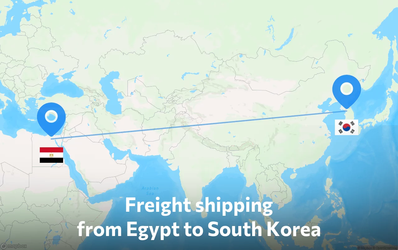Shipping route from Egypt to South Korea