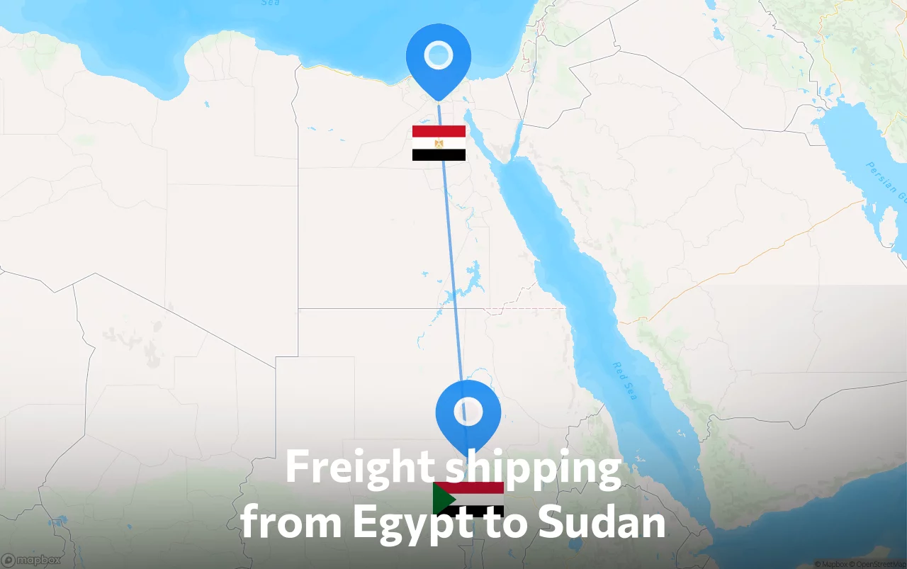 Shipping route from Egypt to Sudan