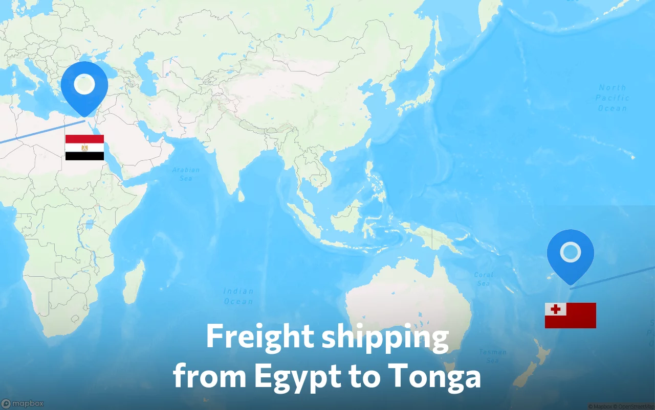 Shipping route from Egypt to Tonga